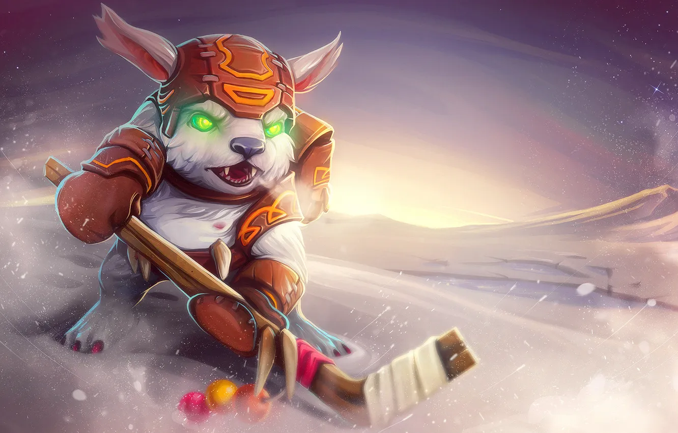 Photo wallpaper bear, stick, dota 2, Bearzky