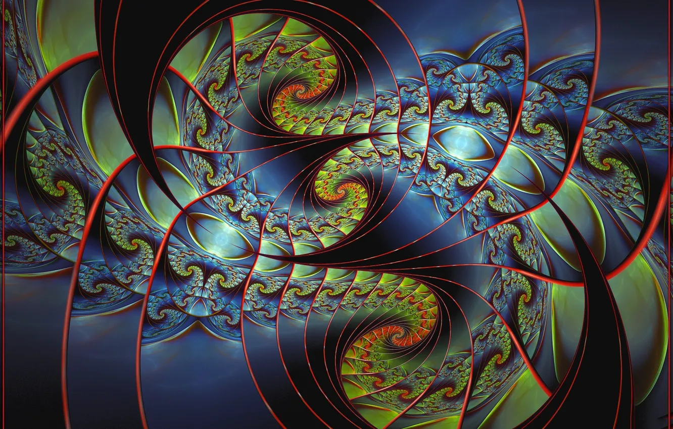 Photo wallpaper spiral, rotation, fractal, digital art, fractal, digital art, spirals, rotation