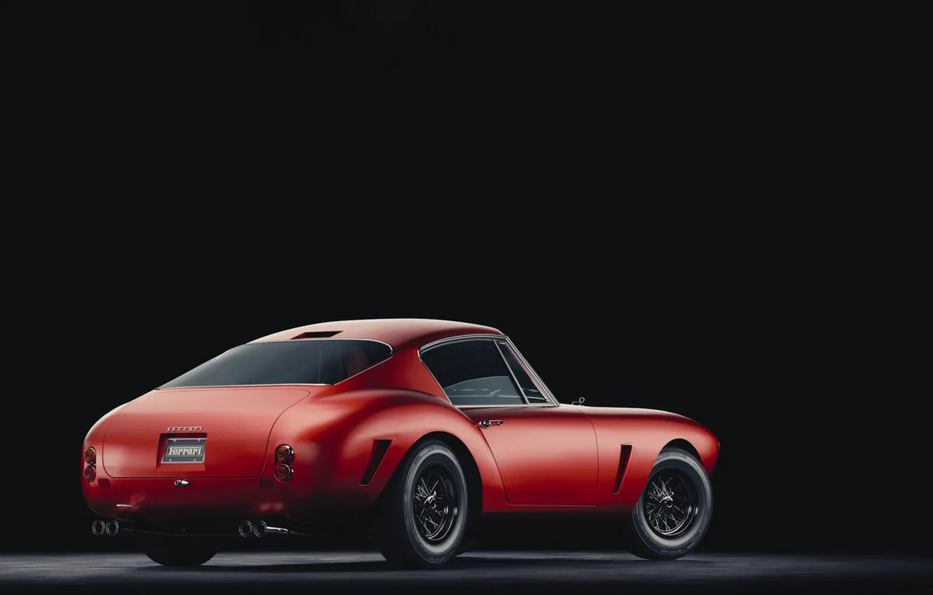 Photo wallpaper machine, auto, red, rendering, minimalism, Ferrari, Concept Art, Vehicles