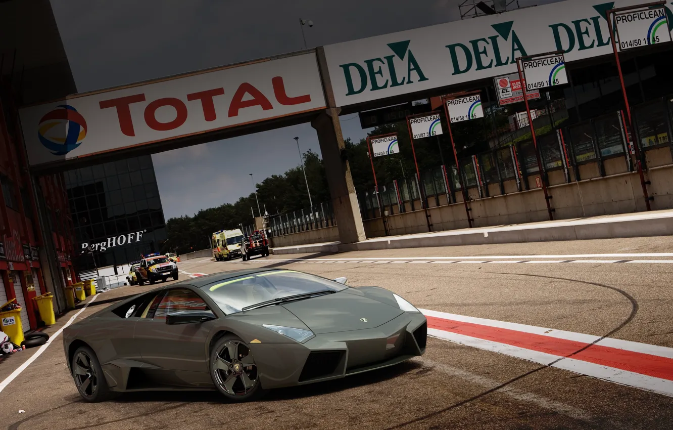 Photo wallpaper traces, Lamborghini, Reventon, trek, Total