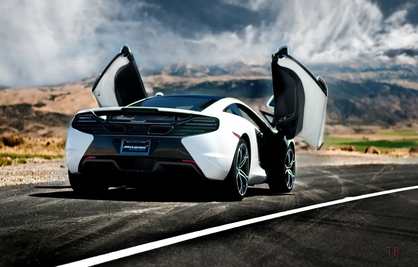 Photo wallpaper car, auto, back, supercar, McLaren, McLaren MP4-12C