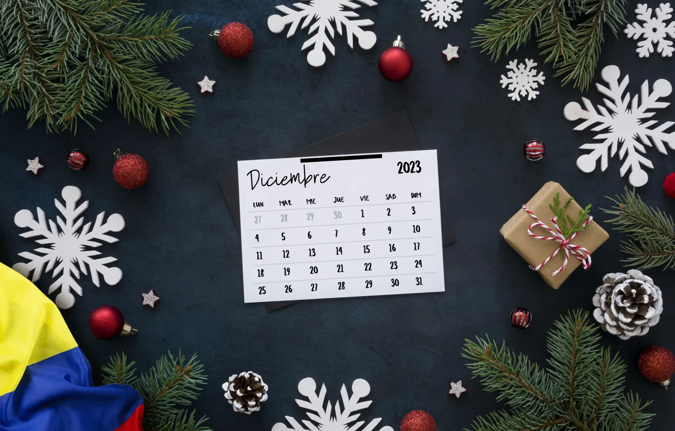 Photo wallpaper new year, Christmas, calendar, 2023