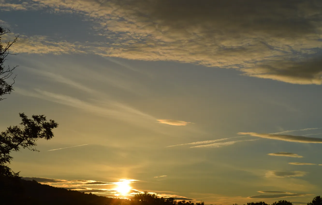 Photo wallpaper the sky, clouds, landscape, nature, horizon