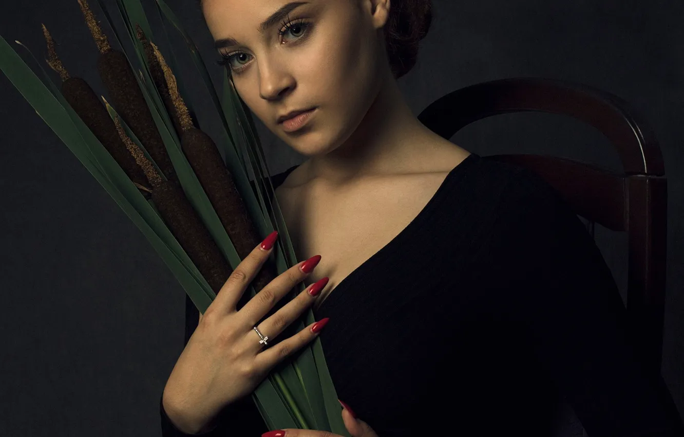 Photo wallpaper model, portrait, cattail, Alexander Zamyatin