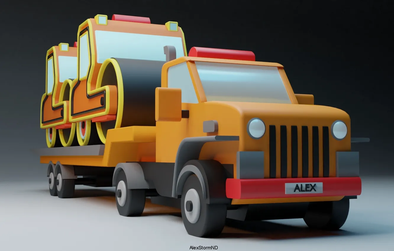 Photo wallpaper toy, rink, machine, tractor, AlexStormND
