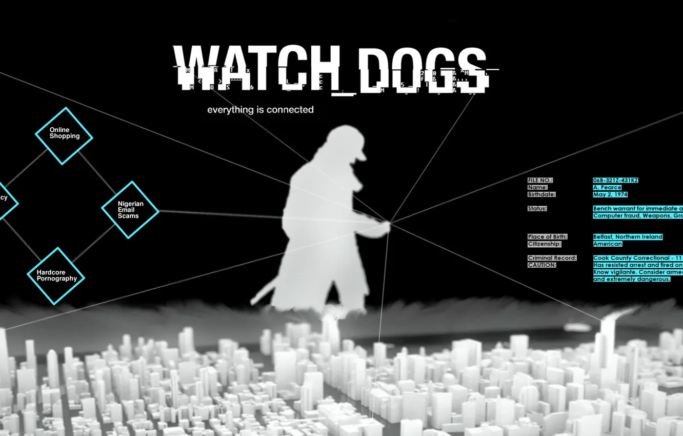 Photo wallpaper dogs, Watch, everything is connected