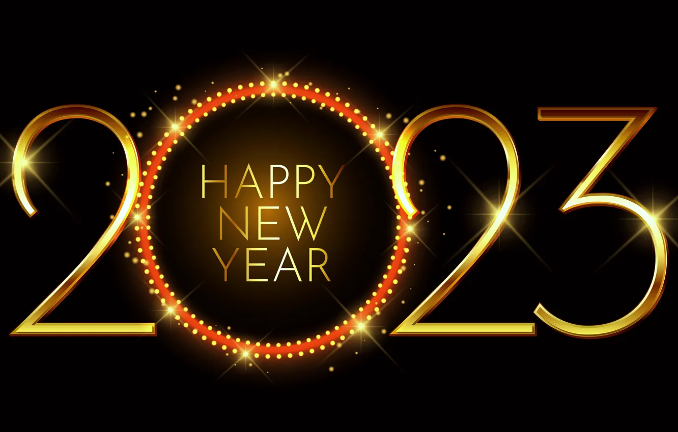 Photo wallpaper gold, new year, figures, golden, New Year, Happy, glitter, 2023