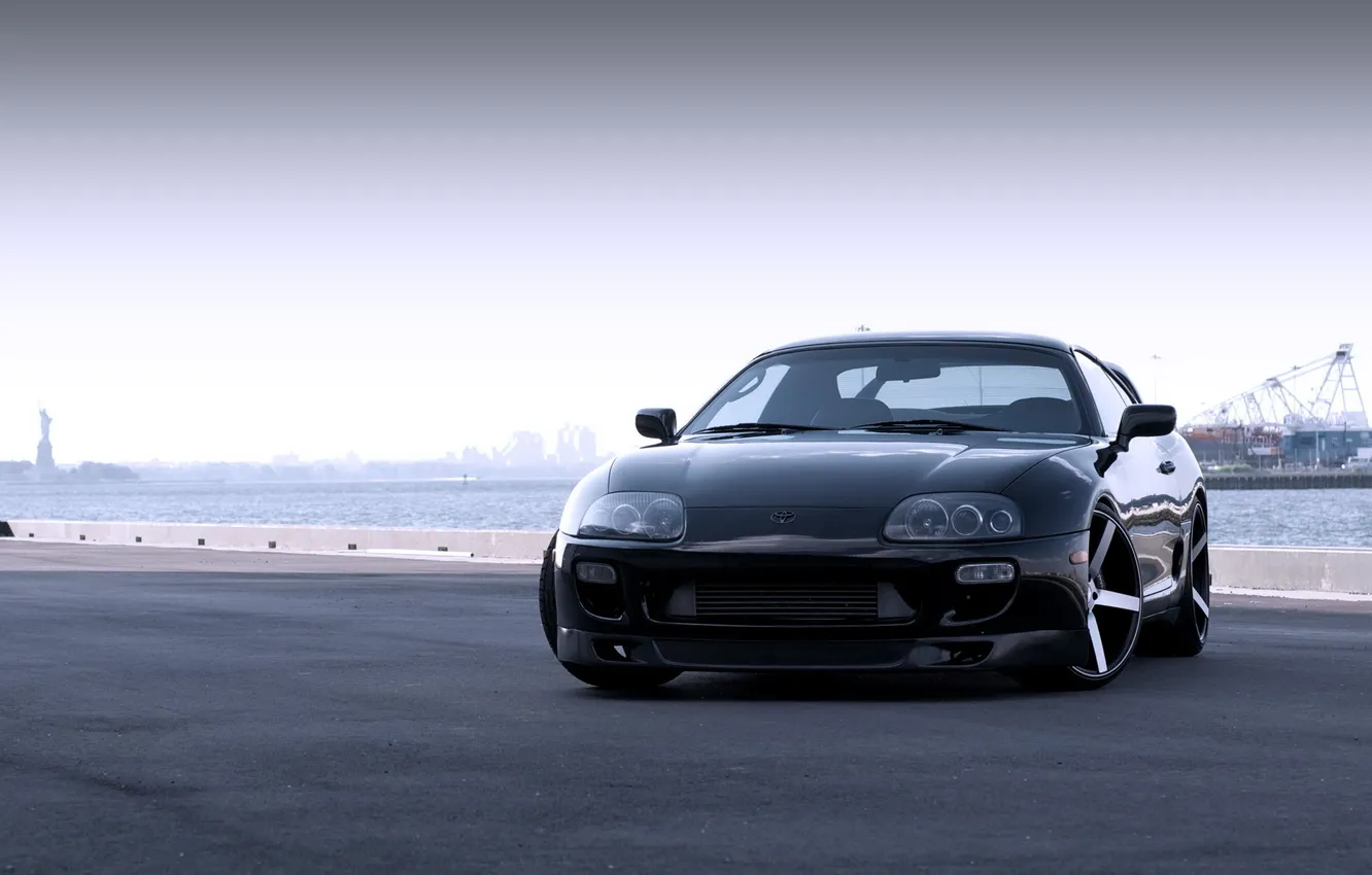 Photo wallpaper black, tuning, port, Toyota, promenade, Supra, Toyota, supra