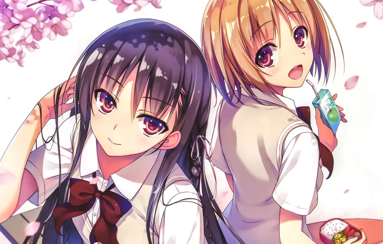 Photo wallpaper girl, spring, Sakura, Youkoso Jitsuryoku Shijou Shugi no Kyoushitsu e, Welcome To The Class Of …