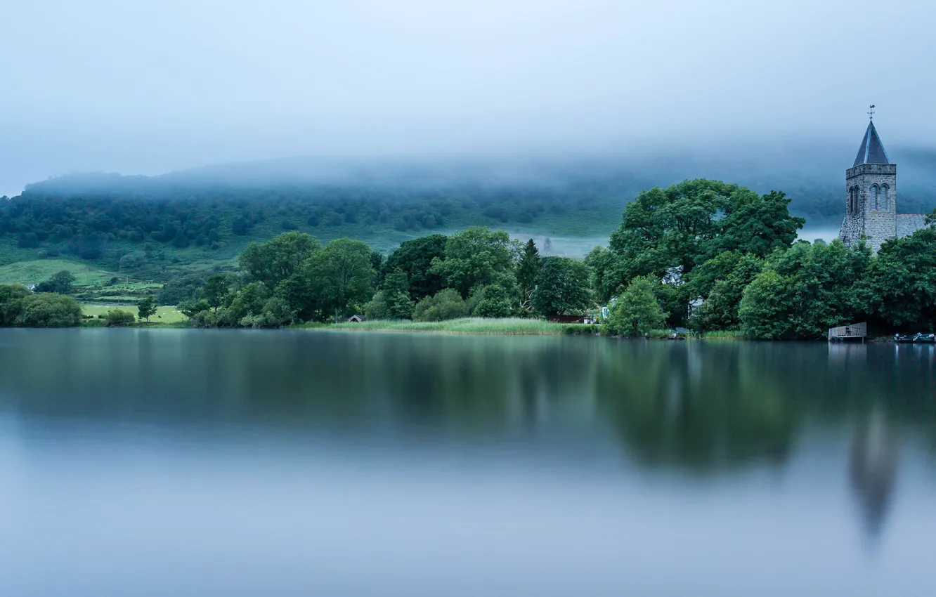Photo wallpaper fog, lake, Scotland, Scotland, Loch Lomond, Loch Lomond