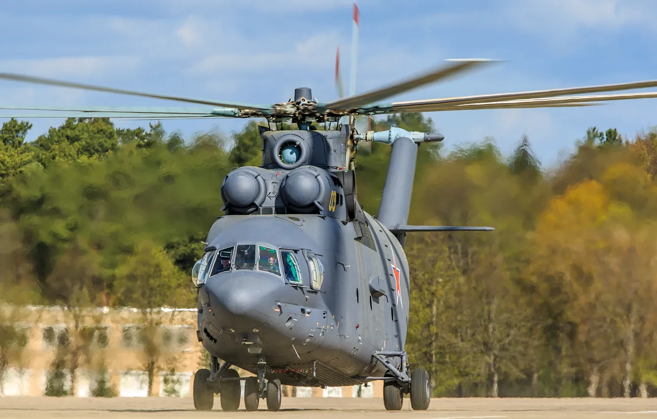 Photo wallpaper Halo, helicopter, Russia, BBC, Mi-26, The Russian air force, Mile, OKB M. L. Mil