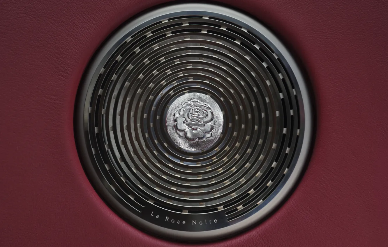 Photo wallpaper Rolls-Royce, close-up, badge, Rolls-Royce La Rose Noire Droptail, The Black Rose