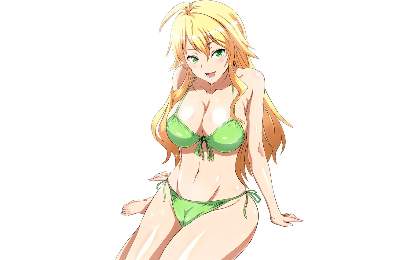 Photo wallpaper girl, sexy, Cameltoe, cleavage, green eyes, long hair, legs, boobs