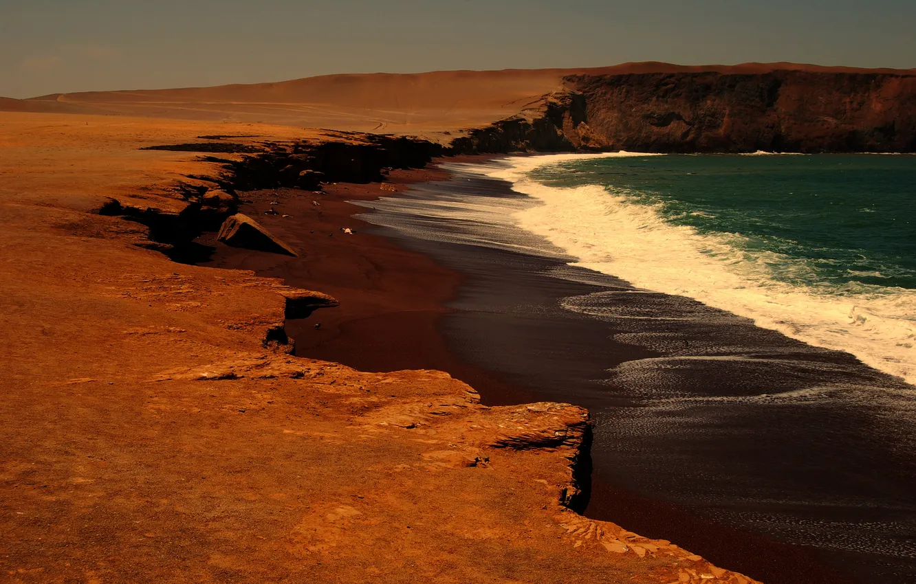 Photo wallpaper sea, nature, shore, Peru