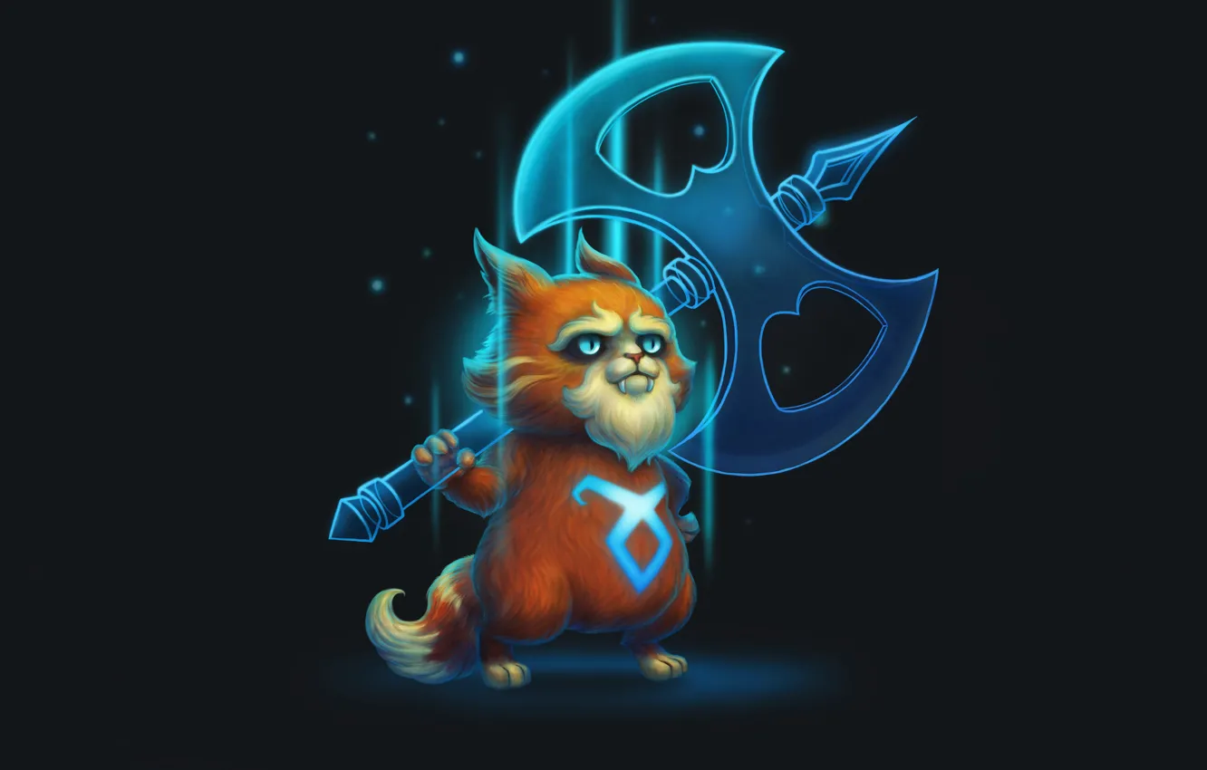 Photo wallpaper cat, cat, fiction, art, cat, art, axe, Minimalism