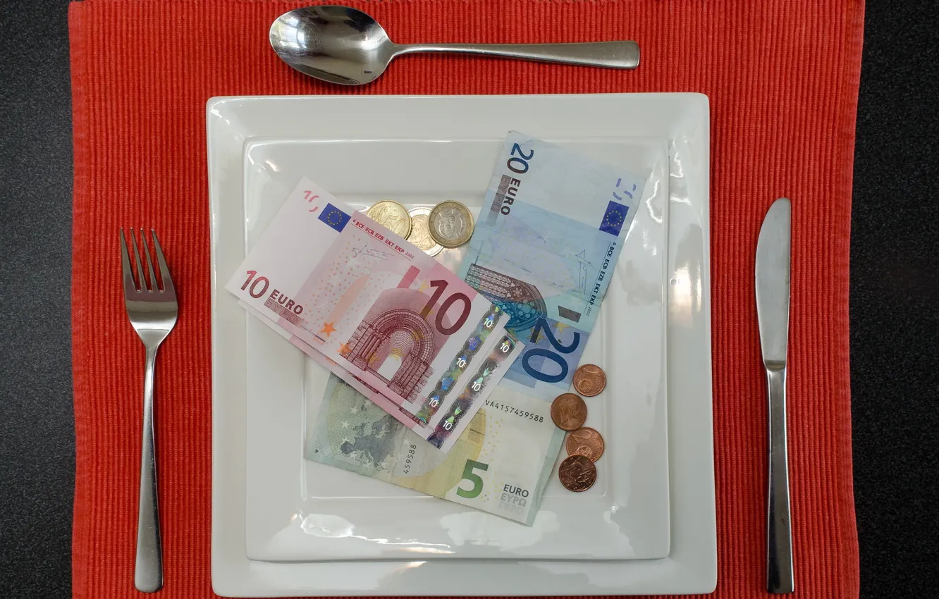 Photo wallpaper money, devices, lunch