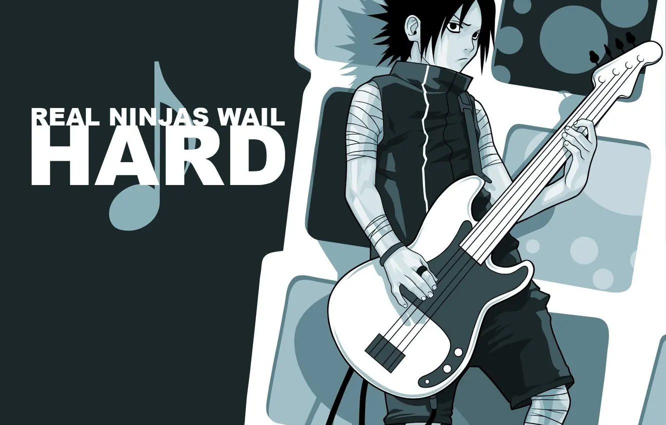 Photo wallpaper guitar, Sasuke, Sasuke, Naruto