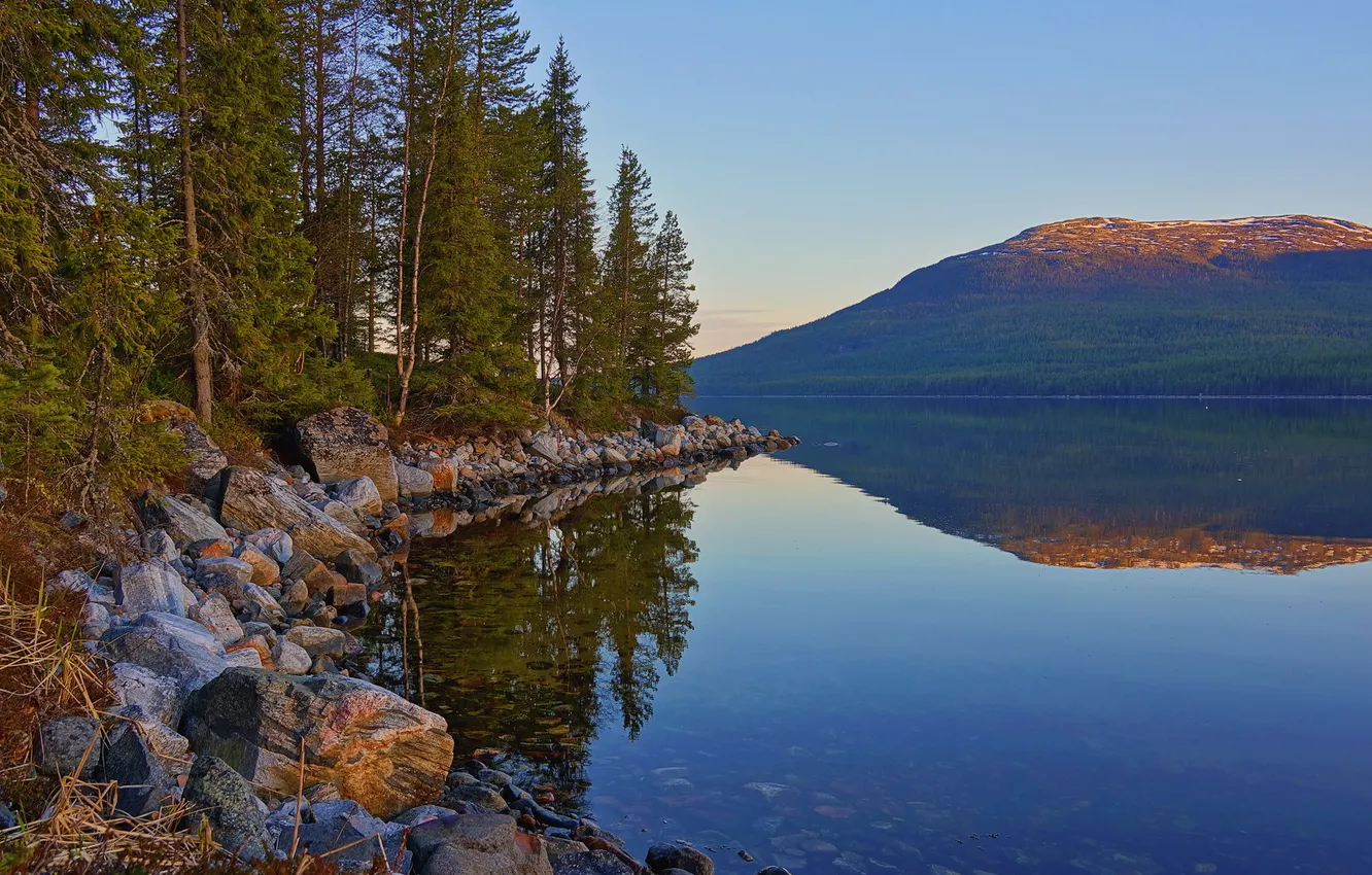 Photo wallpaper landscape, mountains, lake