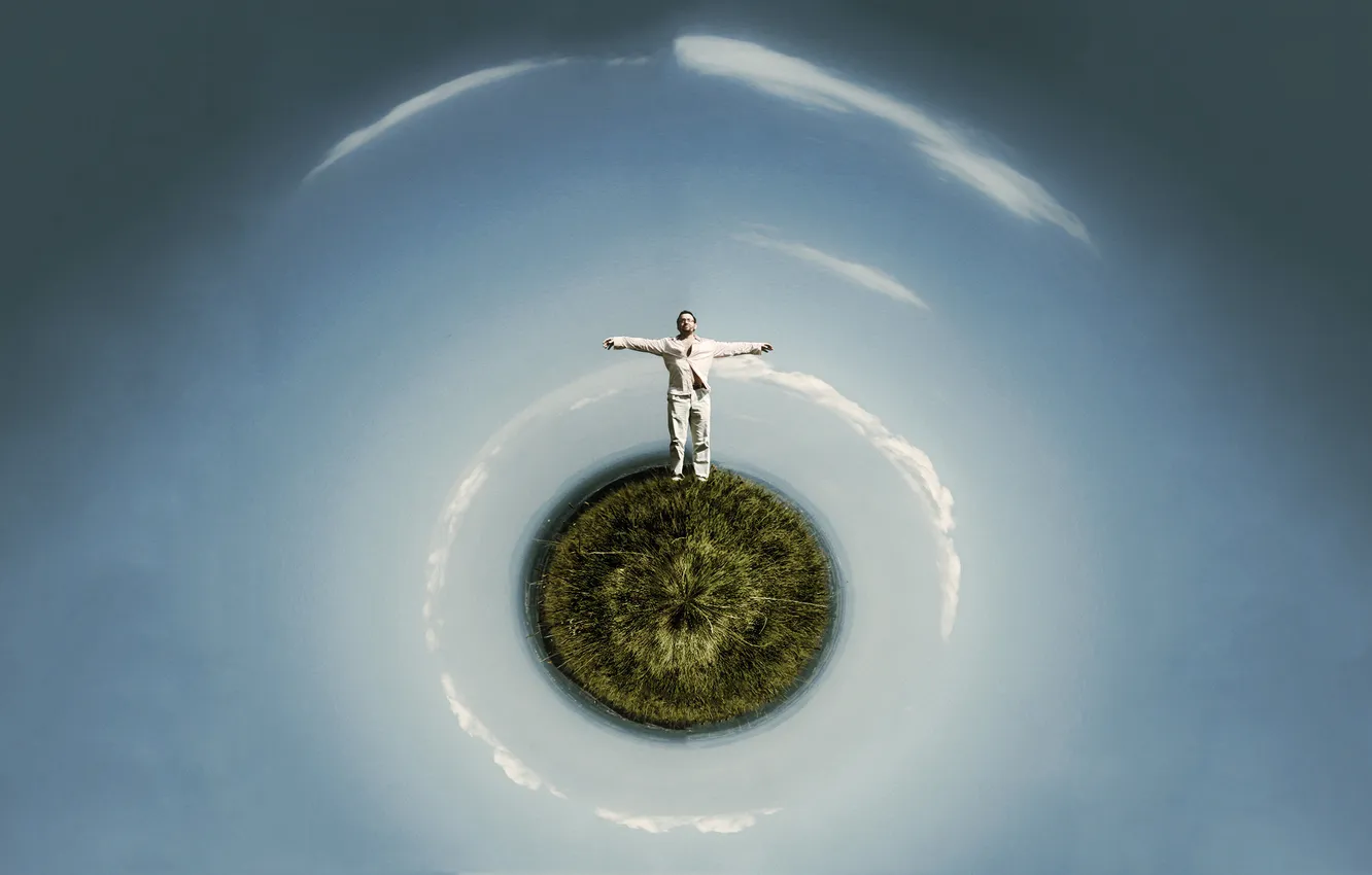 Photo wallpaper man, round, weed, the world is mine