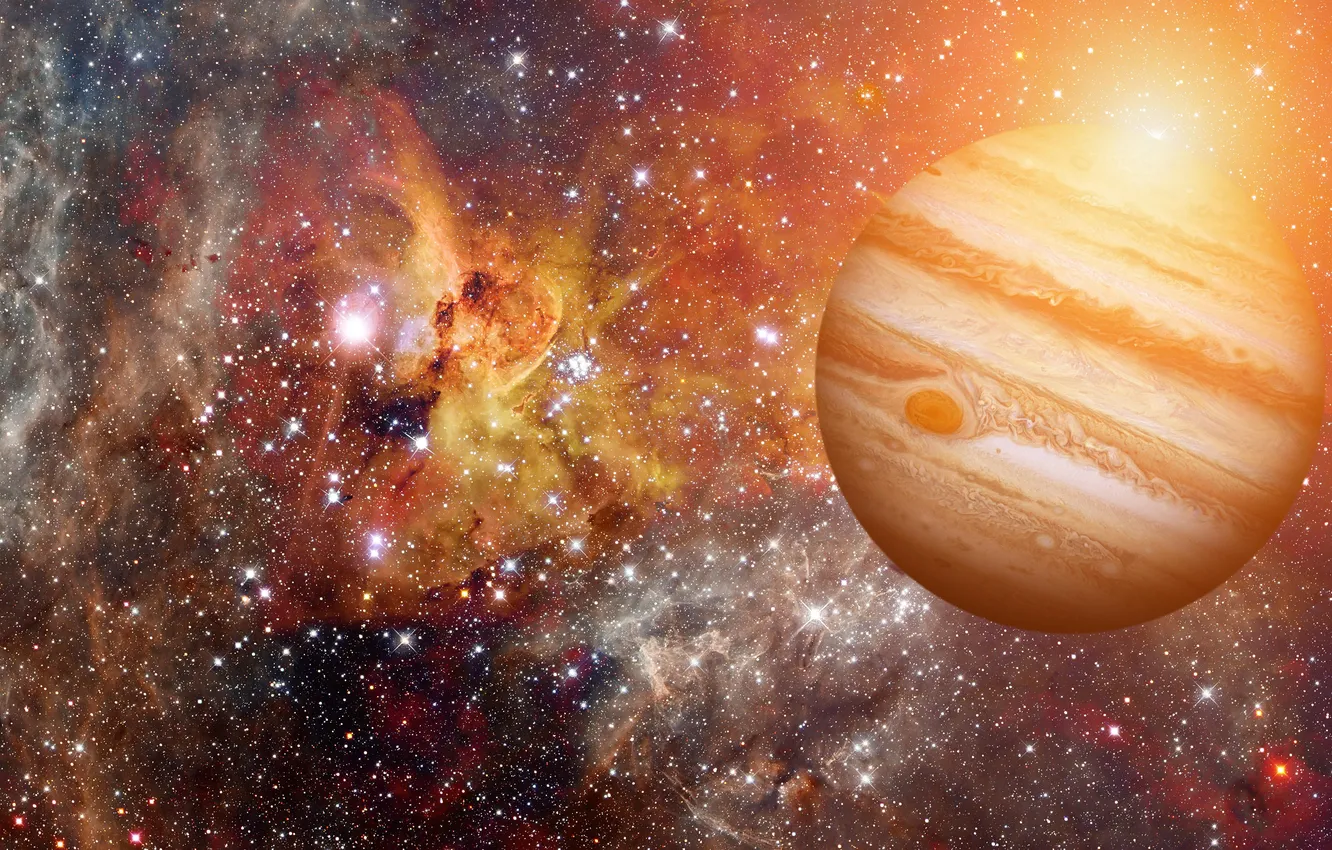 Photo wallpaper light, moon, NASA, nebula, Kepler, Mercury, Jupiter, meteor