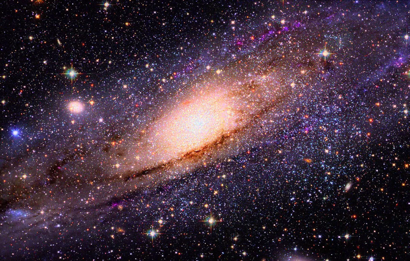 Photo wallpaper space, stars, light, darkness, the universe, space
