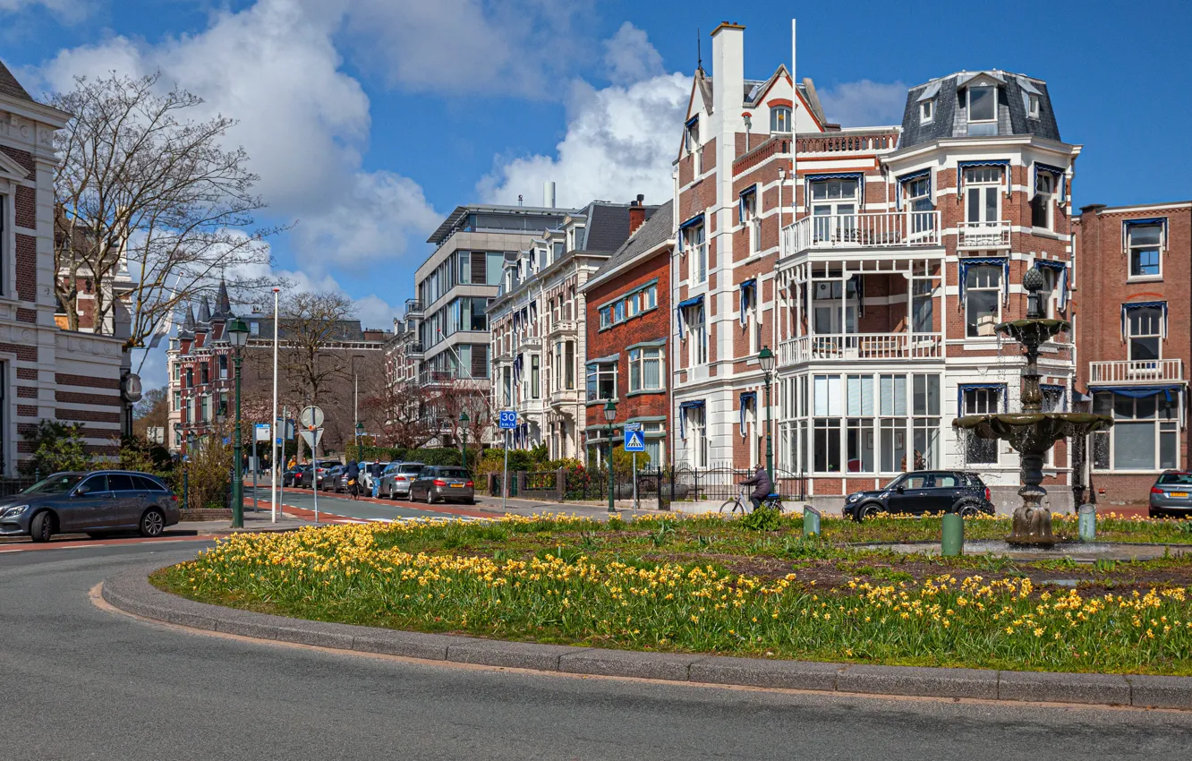 Photo wallpaper street, building, Netherlands, The Hague