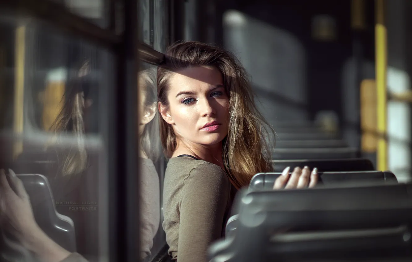 Photo wallpaper look, pose, transport, model, portrait, makeup, hairstyle, brown hair