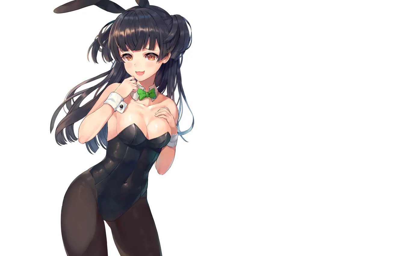Photo wallpaper girl, sexy, anime, bunny, Bunny Girl, black tight, embarrassing