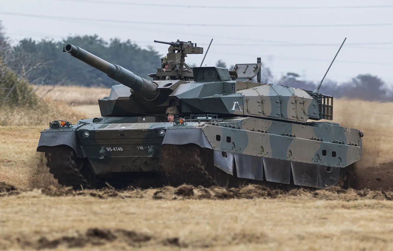 Photo wallpaper tank, combat, Japanese, Type 10