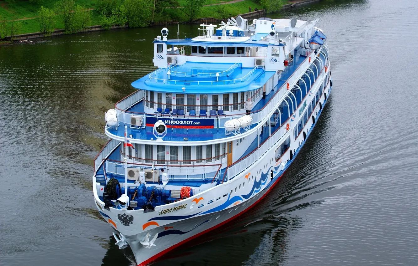 Photo wallpaper water, ship, cruise