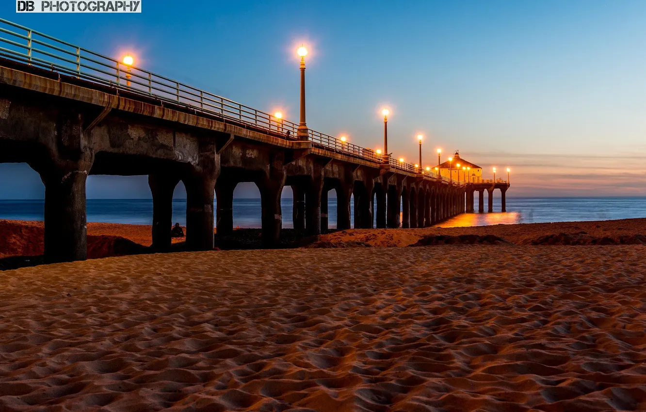 Photo wallpaper beach, Manhattan Beach Pier