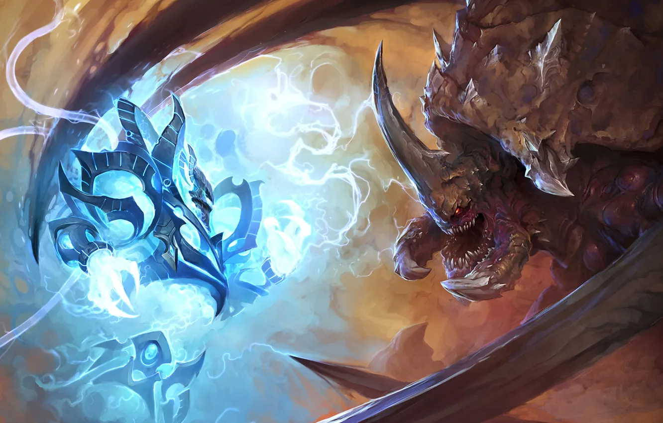 Photo wallpaper the opposition, starcraft, Zerg, protos