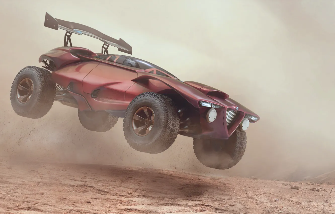 Photo wallpaper car, offroad monster, Desert Monster