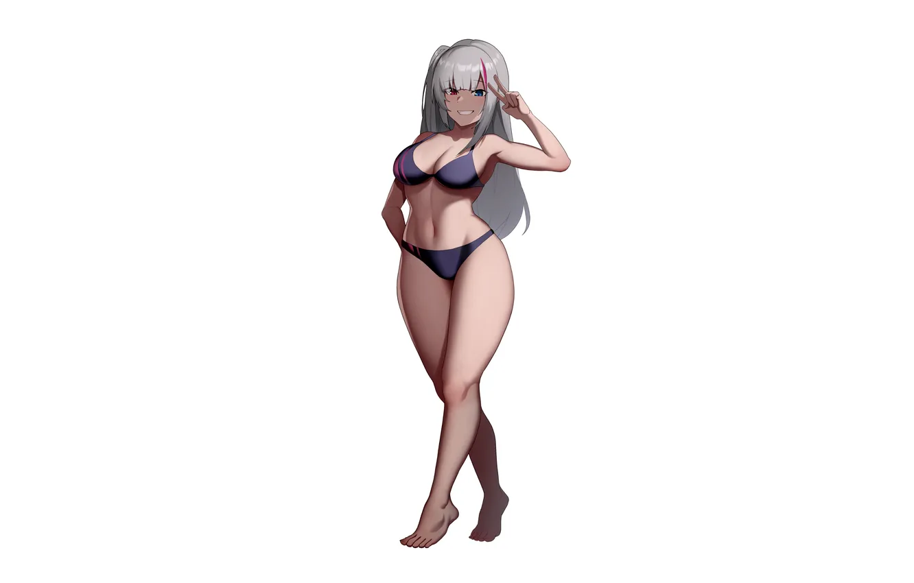 Photo wallpaper girl, sexy, lingerie, bra, cleavage, panties, long hair, legs