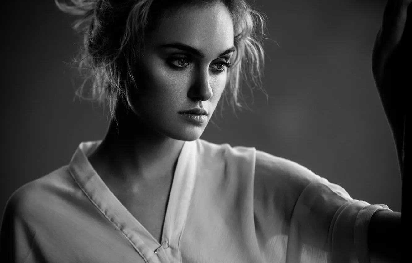 Photo wallpaper portrait, black and white, Ira, Alex Bond