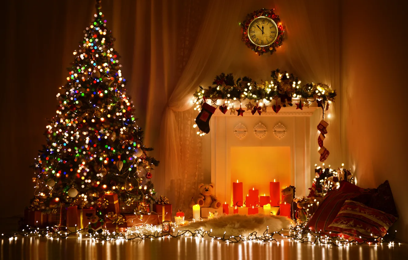 Photo wallpaper new year, Christmas, christmas, merry christmas, christmas tree