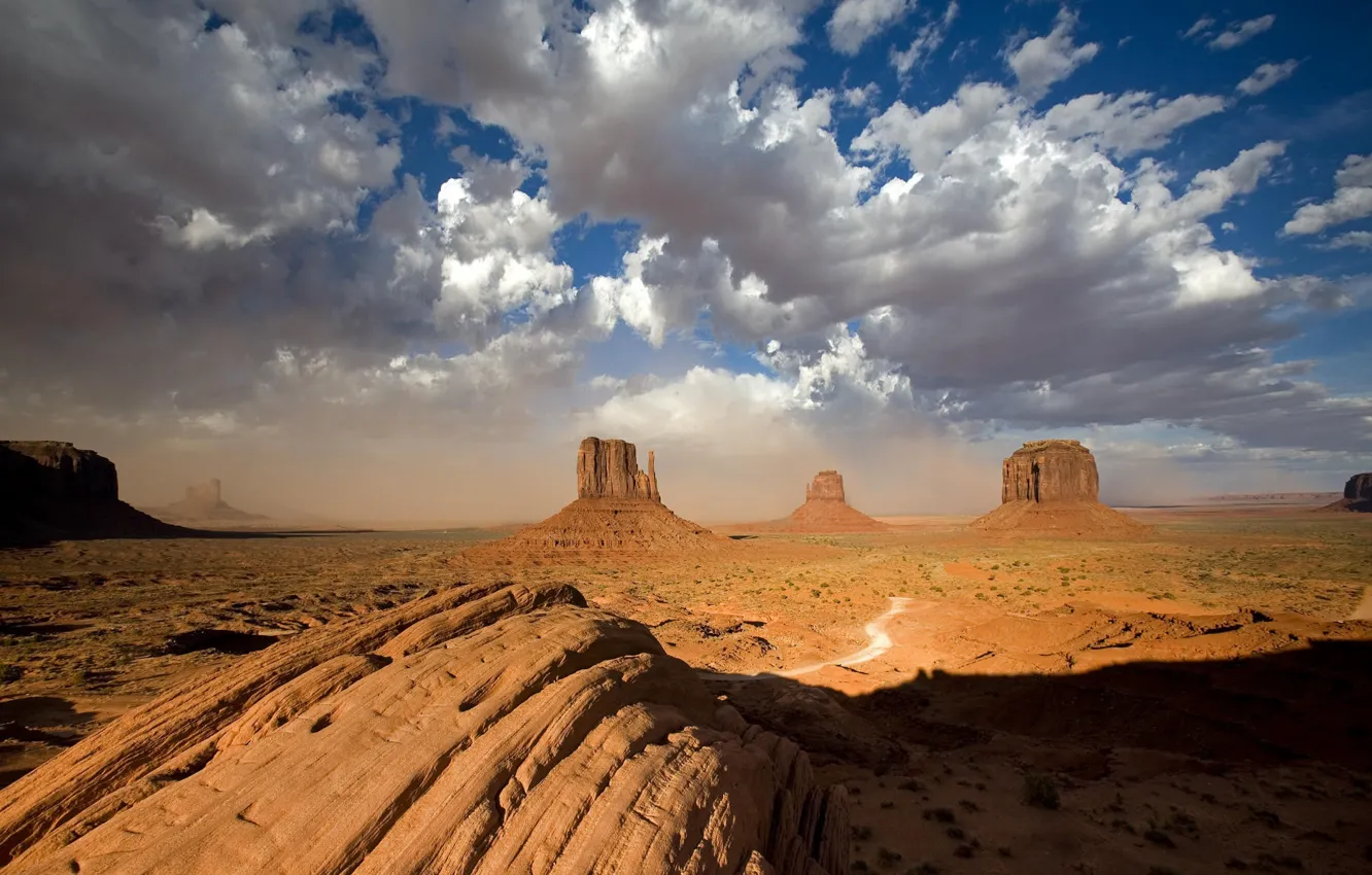 Photo wallpaper the sky, stones, desert
