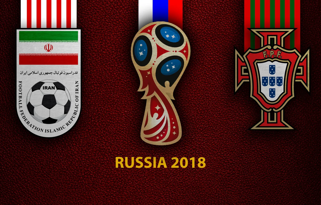 Photo wallpaper wallpaper, sport, logo, football, FIFA World Cup, Russia 2018, Iran vs Portugal