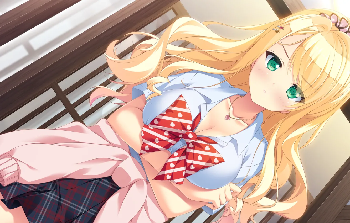 Photo wallpaper look, girl, anime, art, blonde, LoveKami