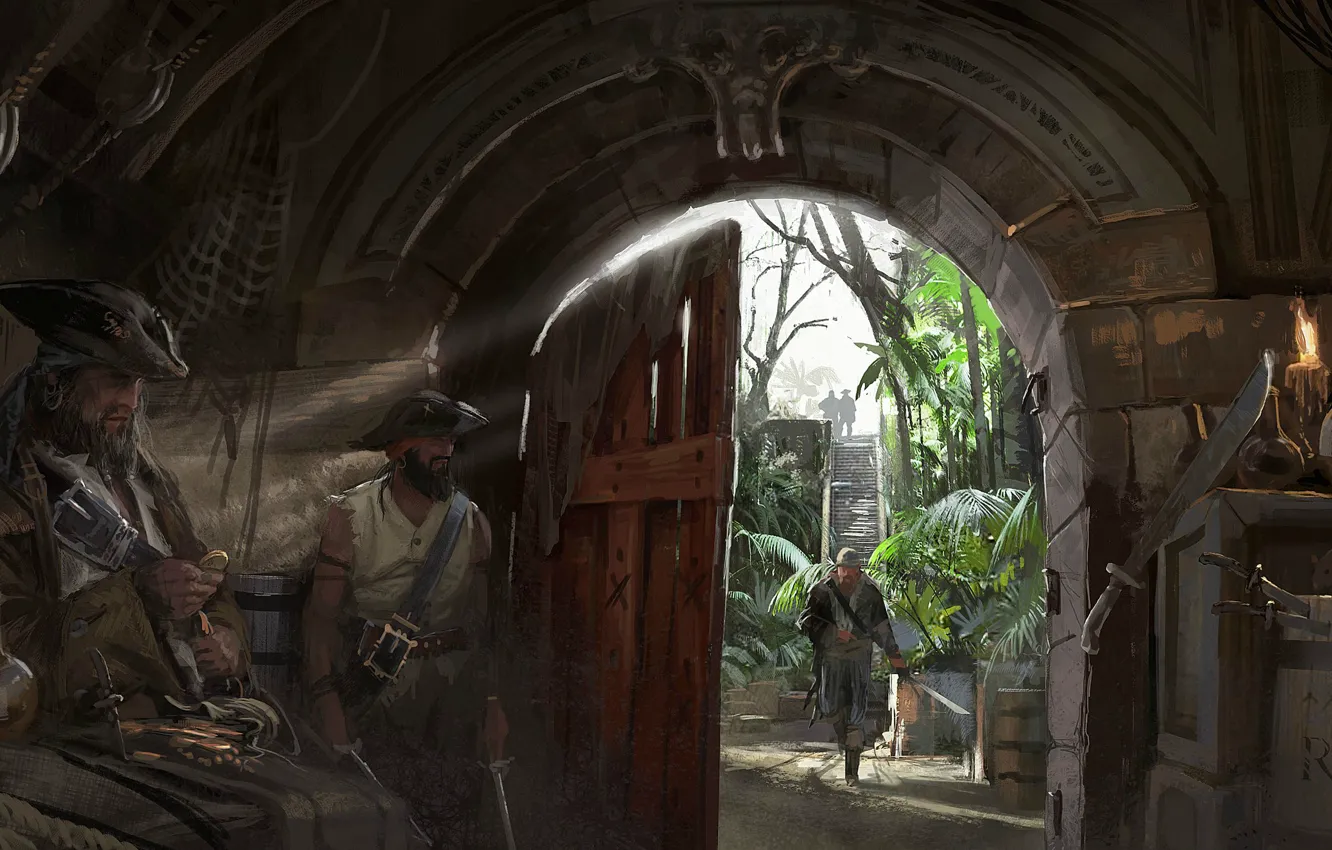 Photo wallpaper ambush, pirate, hangout, Assassin`s Creed 3