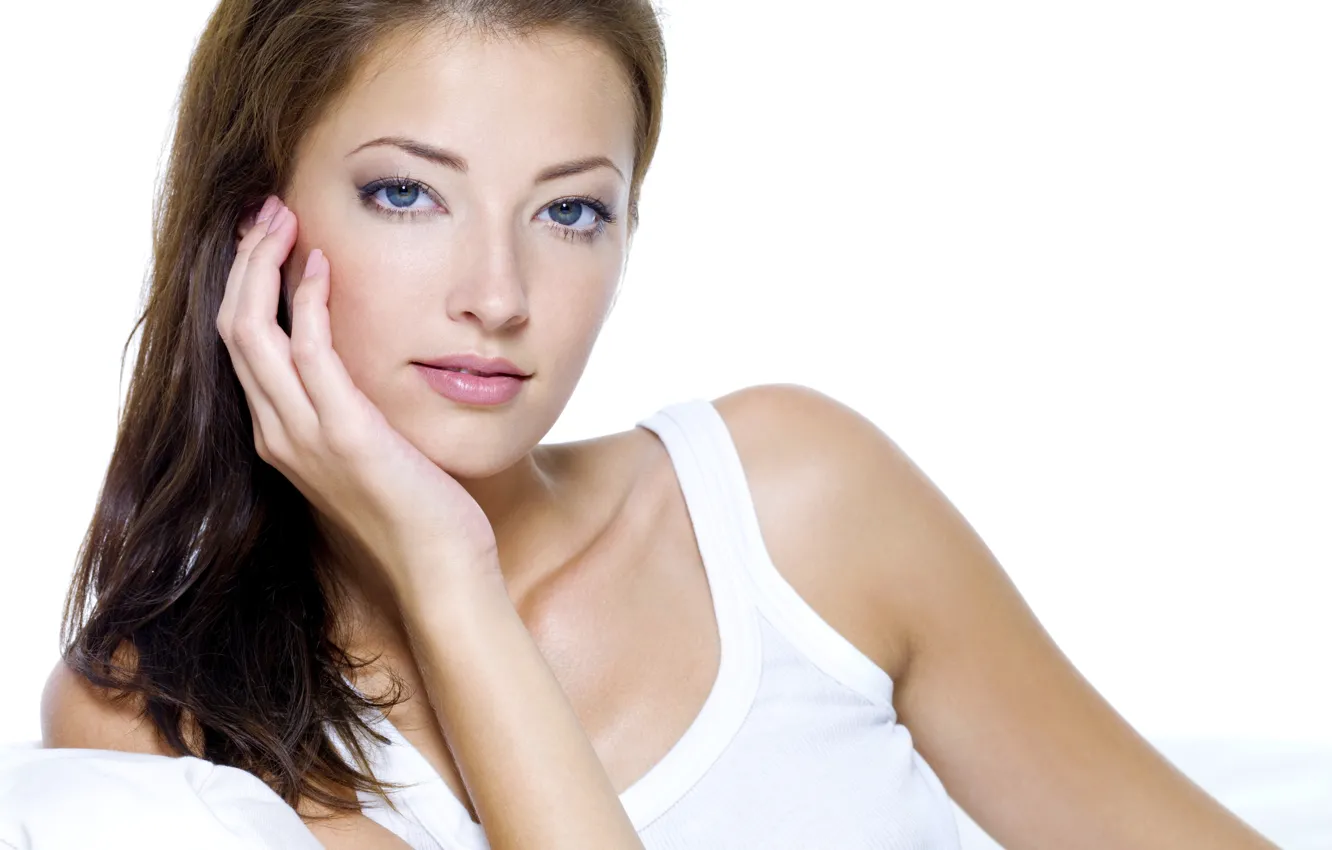 Photo wallpaper sexy, blue eyes, model, look