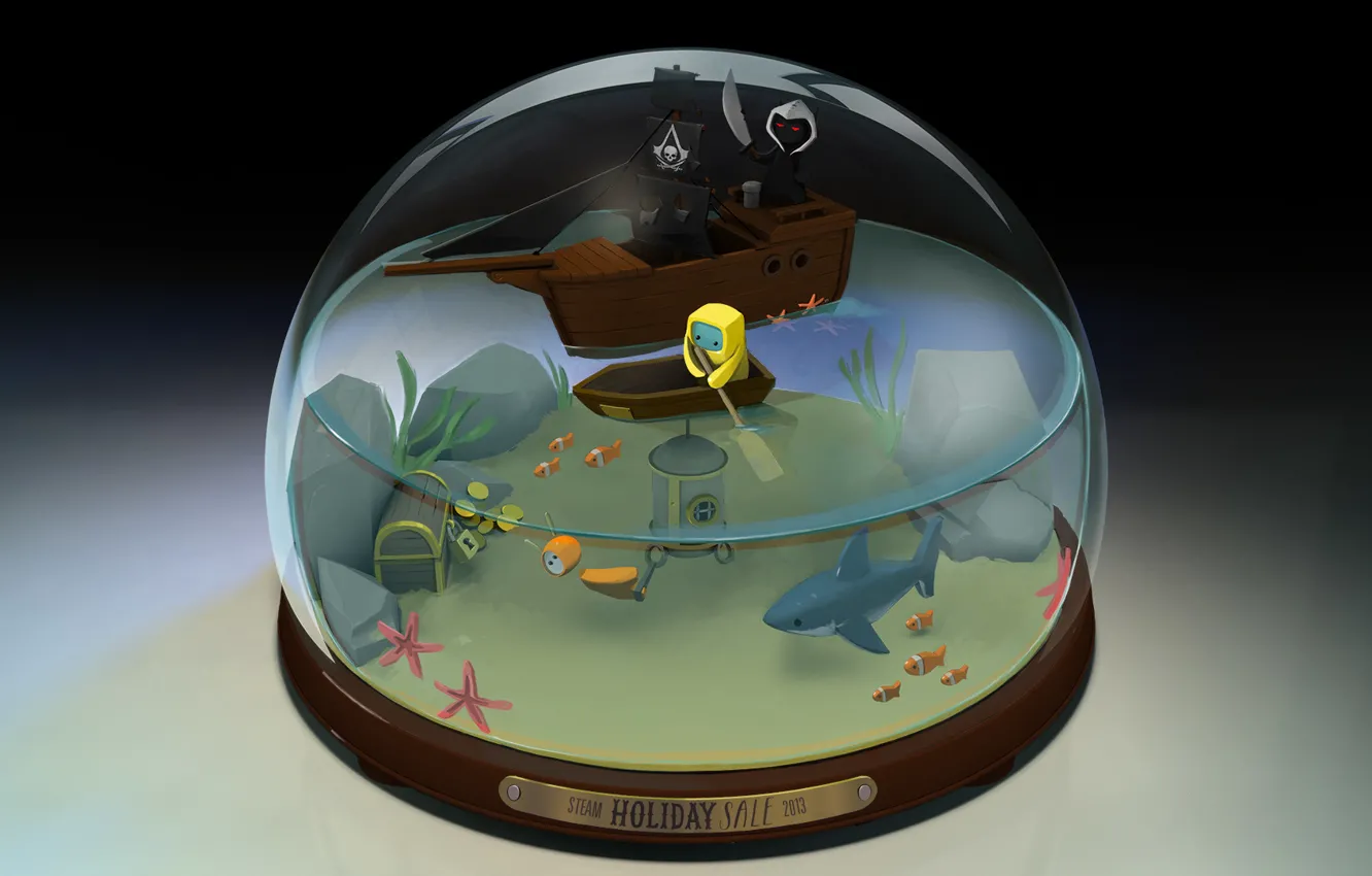 Photo wallpaper assassins creed, Steam, 2013, snow globe, snow globe