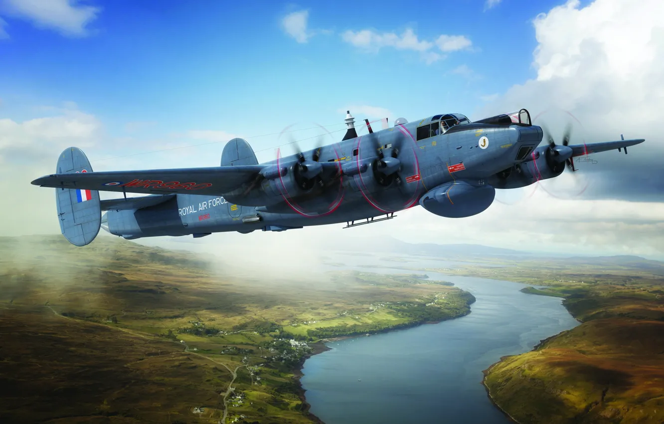 Photo wallpaper UK, RAF, anti-submarine aircraft, Patrol aircraft, Adam Tooby, long-range detection aircraft, Avro Shackleton AEW.2