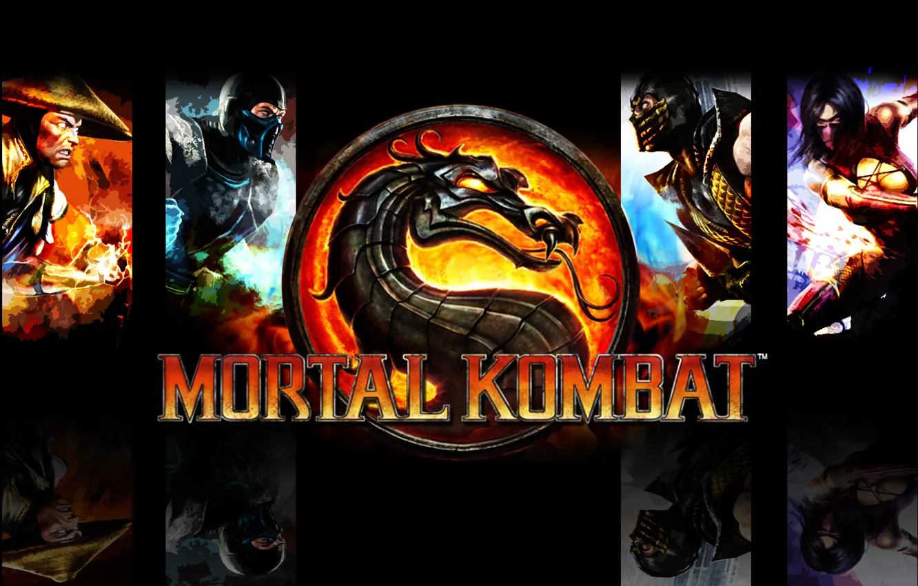 Photo wallpaper Scorpion, dragon, Sub Zero, Mortal Kombat 9