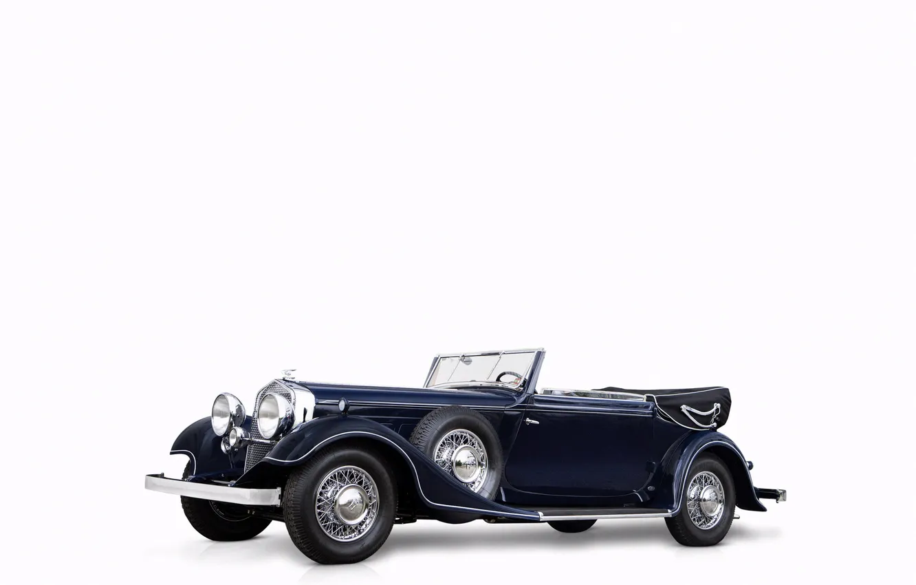 Photo wallpaper Convertible, white background, luxury, Suite, luxury, retro cars, Cabriolet, Horch