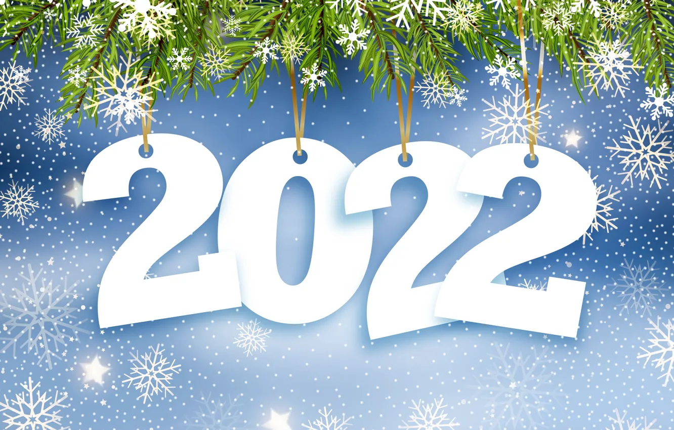 Photo wallpaper winter, snowflakes, background, new year, figures, winter, snow, New Year