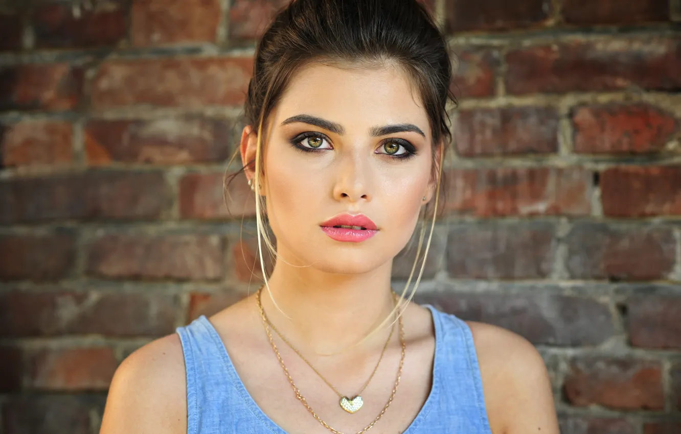 Photo wallpaper girl, model, look, cute, makeup