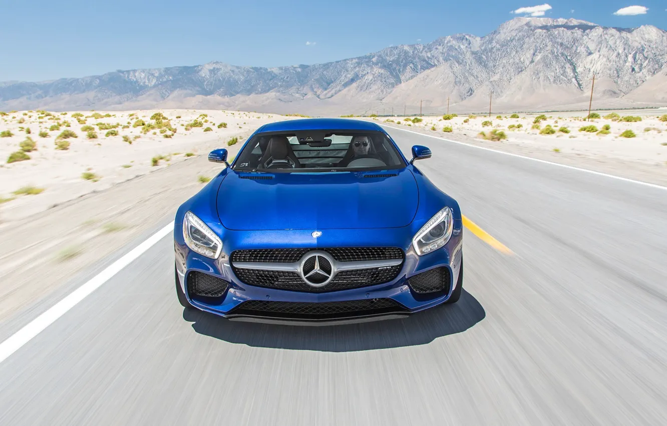 Photo wallpaper mercedes, blue, front, amg, speed, face, germany