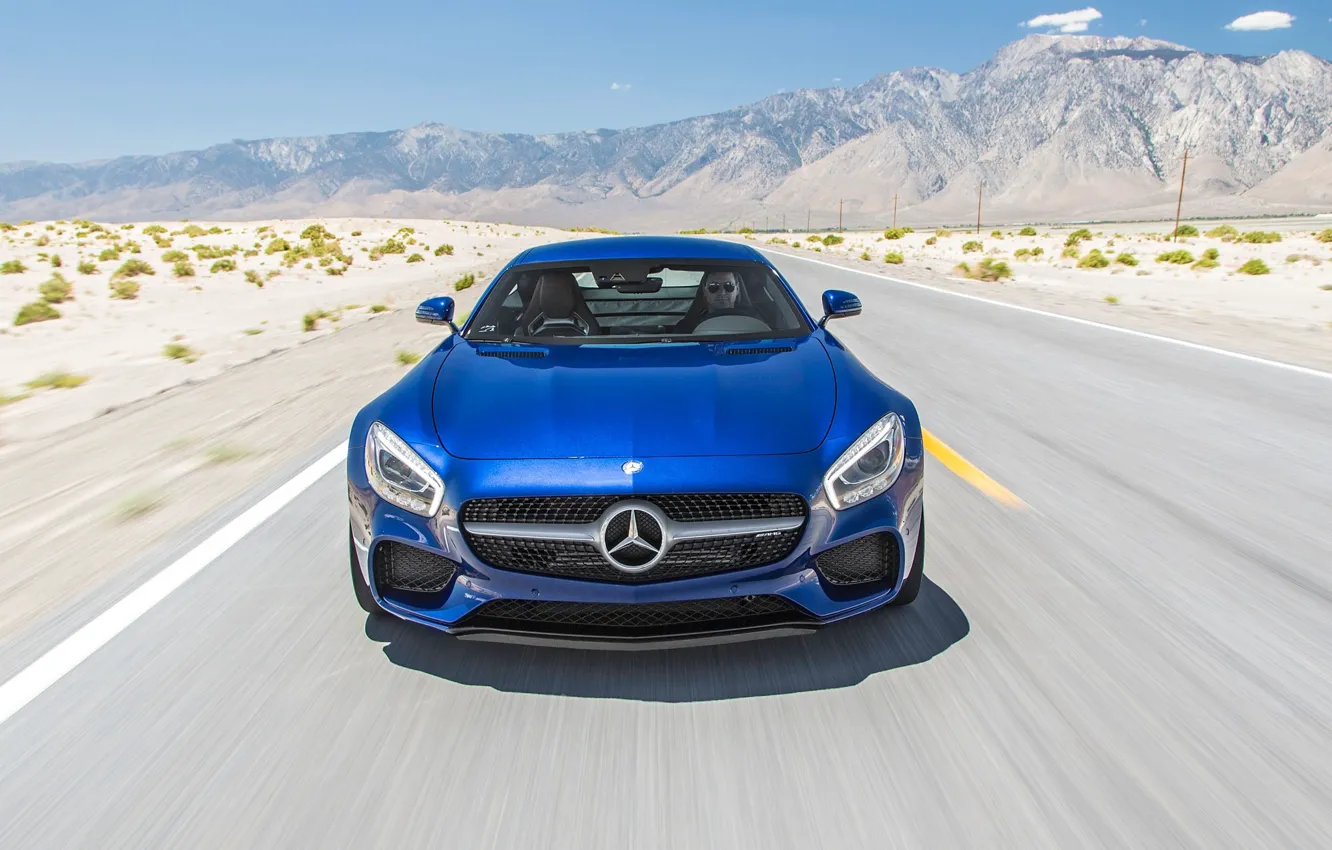Photo wallpaper Mercedes, Front, AMG, Germany, blue, speed, face