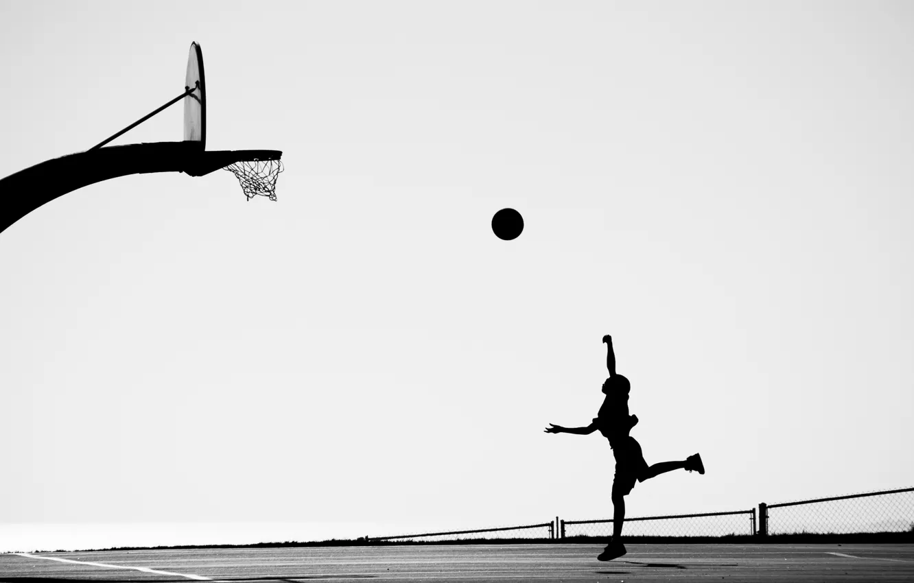 Photo wallpaper sport, silhouette, throw
